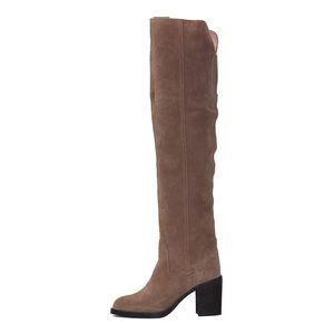 Jeffrey Campbell Raylan Taupe Distressed Suede Boot